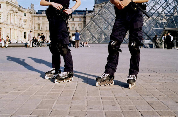 Rollerblade Police Unit, Louvre, Paris. 1