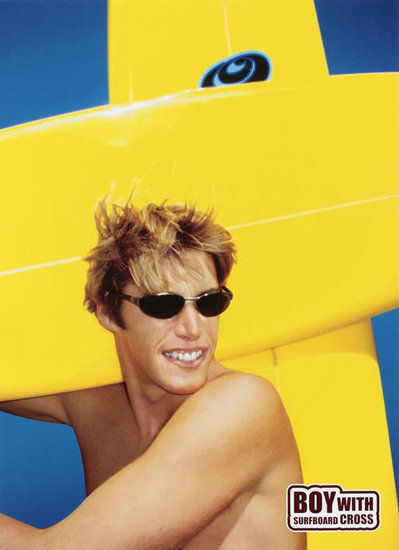 Boy with Surfboard Cross