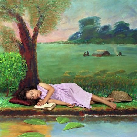 Olympia as Alice dreaming by the Riverbank